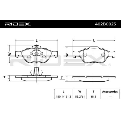Bremsbeläge Satz RIDEX 402B0023 402B0023 - foto 4