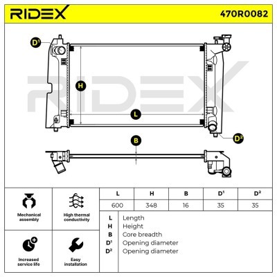 Kühler, Motorkühlung RIDEX 470R0082 470R0082 - foto 5