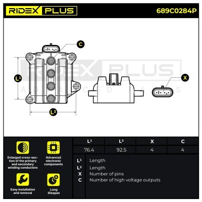 Zündspule RIDEX 689C0284P 689C0284P - foto 9