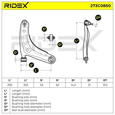 Querlenker RIDEX 273C0850 273C0850 - foto 6