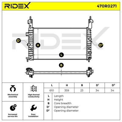 Kühler, Motorkühlung RIDEX 470R0271 470R0271 - foto 7