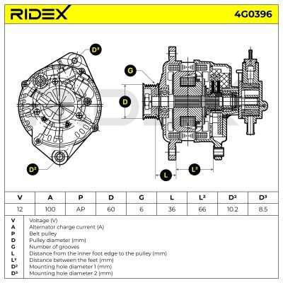 Generator RIDEX 4G0396 4G0396 - foto 7