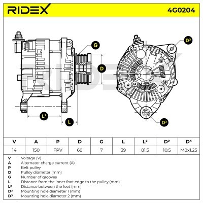 Generator RIDEX 4G0204 4G0204 - foto 5