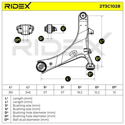 Querlenker RIDEX 273C1028 273C1028 - foto 8