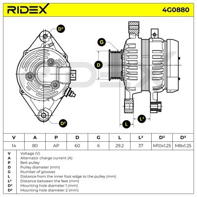Generator RIDEX 4G0880 4G0880 - foto 5
