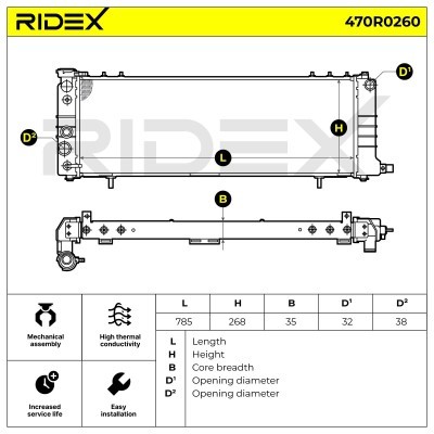 Kühler, Motorkühlung RIDEX 470R0260 470R0260 - foto 8