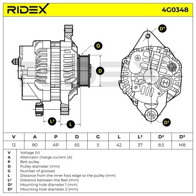 Generator RIDEX 4G0348 4G0348 - foto 8
