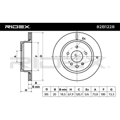 Bremsscheibe RIDEX 82B1228 82B1228 - foto 4