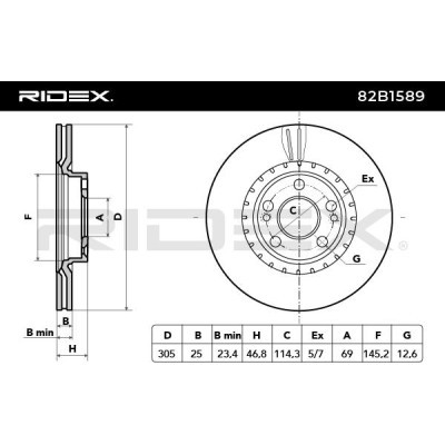 Bremsscheibe RIDEX 82B1589 82B1589 - foto 5