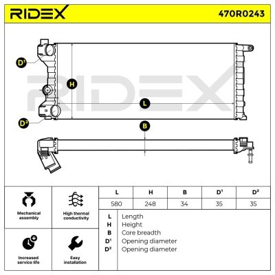 Kühler, Motorkühlung RIDEX 470R0243 470R0243 - foto 7