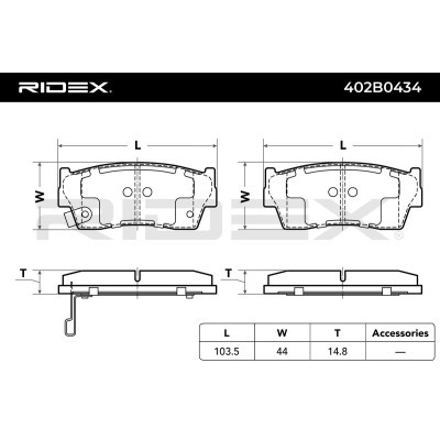 Bremsbeläge Satz RIDEX 402B0434 402B0434 - foto 8