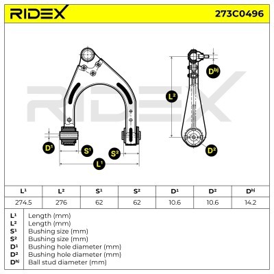 Querlenker RIDEX 273C0496 273C0496 - foto 5