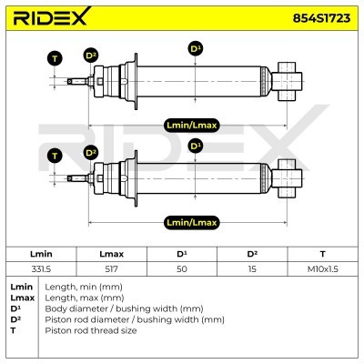 Stoßdämpfer RIDEX 854S1723 854S1723 - foto 4