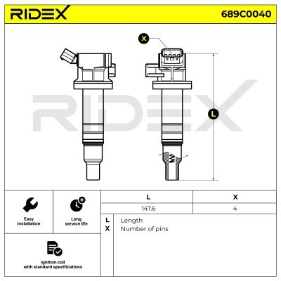 Zündspule RIDEX 689C0040 689C0040 - foto 8