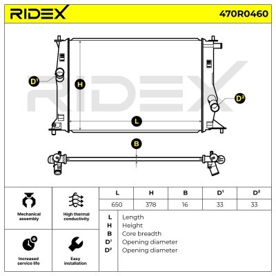 Kühler, Motorkühlung RIDEX 470R0460 470R0460 - foto 5