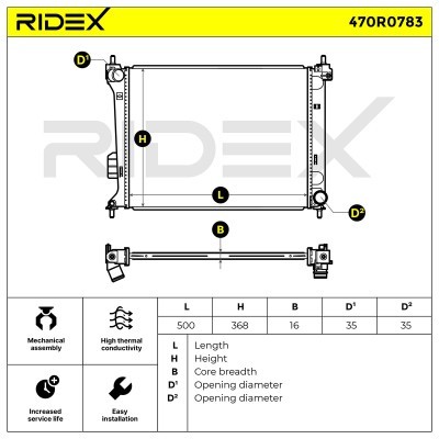 Kühler, Motorkühlung RIDEX 470R0783 470R0783 - foto 5