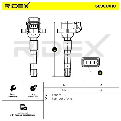 Zündspule RIDEX 689C0010 689C0010 - foto 8
