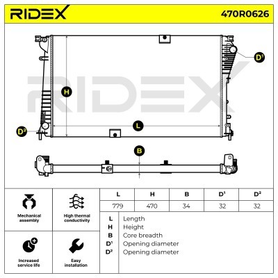Kühler, Motorkühlung RIDEX 470R0626 470R0626 - foto 5