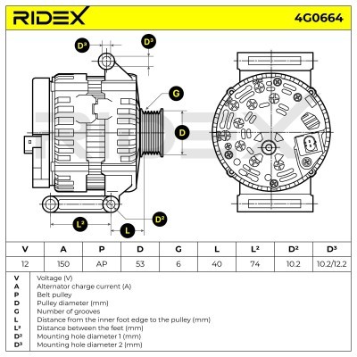 Generator RIDEX 4G0664 4G0664 - foto 7