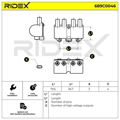 Zündspule RIDEX 689C0046 689C0046 - foto 6