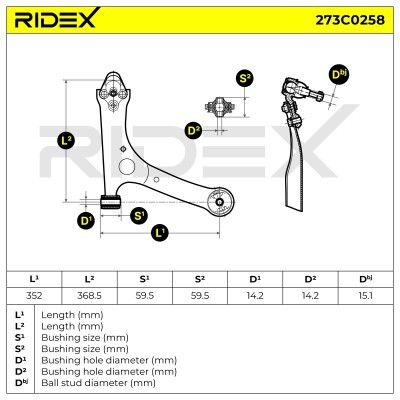Querlenker RIDEX 273C0258 273C0258 - foto 5