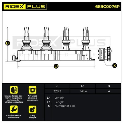 Zündspule RIDEX 689C0076P 689C0076P - foto 3