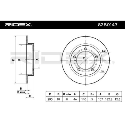 Bremsscheibe RIDEX 82B0147 82B0147 - foto 5