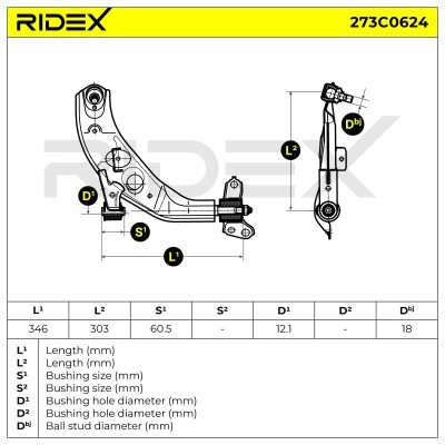 Querlenker RIDEX 273C0624 273C0624 - foto 5
