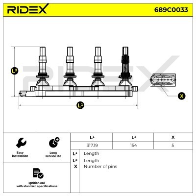 Zündspule RIDEX 689C0033 689C0033 - foto 7
