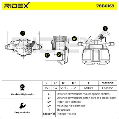 Bremssattel RIDEX 78B0169 78B0169 - foto 4