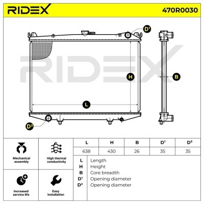 Kühler, Motorkühlung RIDEX 470R0030 470R0030 - foto 7
