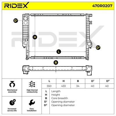 Kühler, Motorkühlung RIDEX 470R0207 470R0207 - foto 6