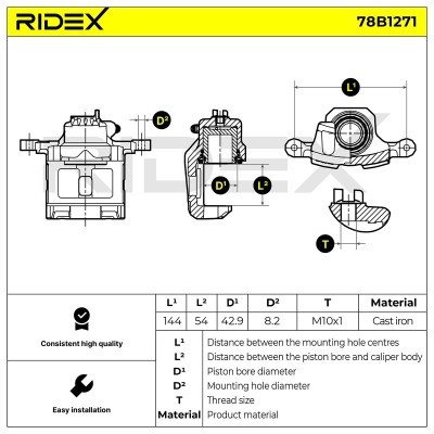Bremssattel RIDEX 78B1271 78B1271 - foto 5