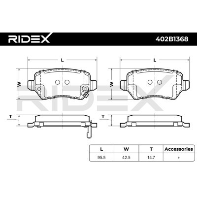 Bremsbeläge Satz RIDEX 402B1368 402B1368 - foto 10