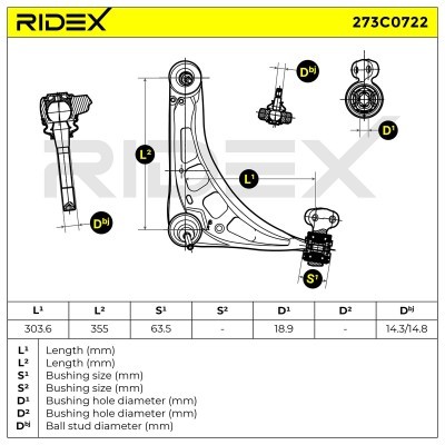 Querlenker RIDEX 273C0722 273C0722 - foto 8
