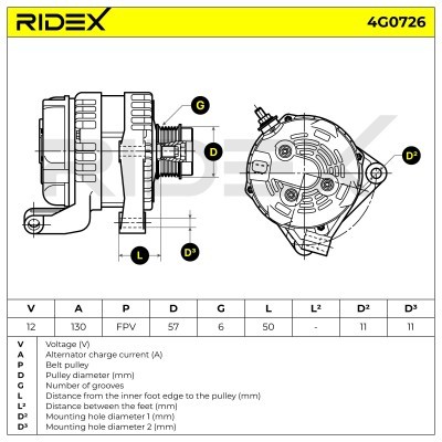 Generator RIDEX 4G0726 4G0726 - foto 7