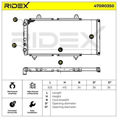 Kühler, Motorkühlung RIDEX 470R0350 470R0350 - foto 5