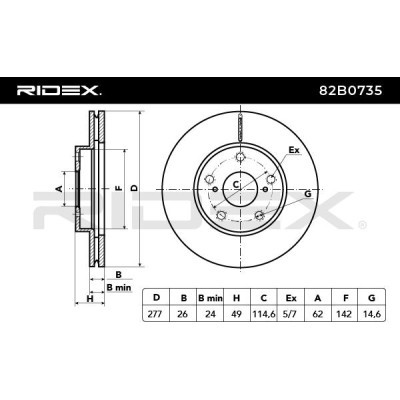 Bremsscheibe RIDEX 82B0735 82B0735 - foto 3