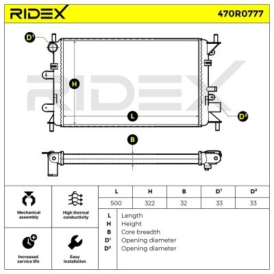 Kühler, Motorkühlung RIDEX 470R0777 470R0777 - foto 5