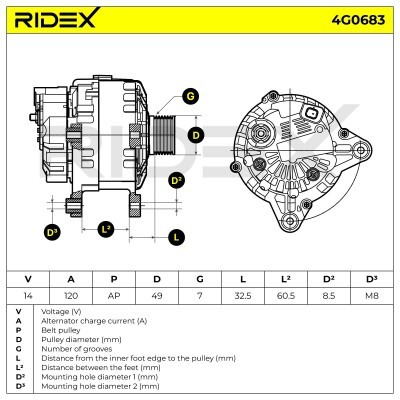 Generator RIDEX 4G0683 4G0683 - foto 7