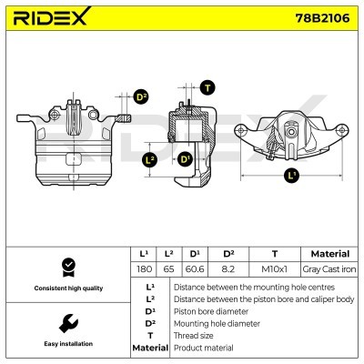 Bremssattel RIDEX 78B2106 78B2106 - foto 6