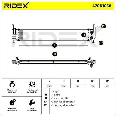 Kühler, Motorkühlung RIDEX 470R1038 470R1038 - foto 6