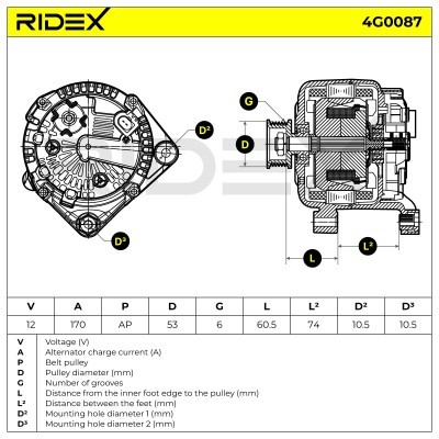 Generator RIDEX 4G0087 4G0087 - foto 6
