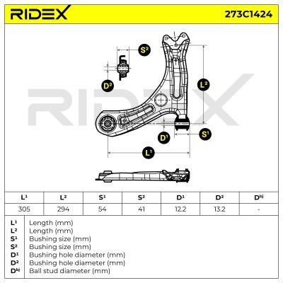 Querlenker RIDEX 273C1424 273C1424 - foto 5