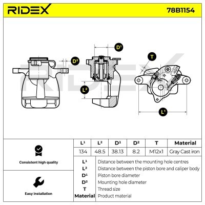 Bremssattel RIDEX 78B1154 78B1154 - foto 7