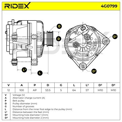 Generator RIDEX 4G0799 4G0799 - foto 6
