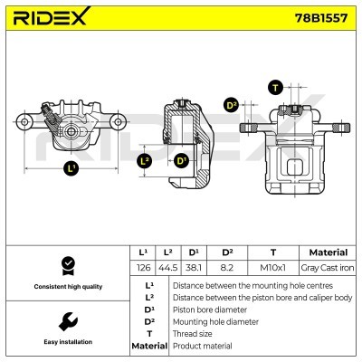 Bremssattel RIDEX 78B1557 78B1557 - foto 6