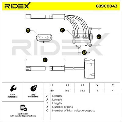 Zündspule RIDEX 689C0043 689C0043 - foto 6