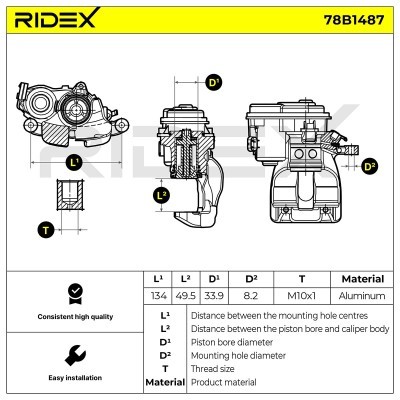 Bremssattel RIDEX 78B1487 78B1487 - foto 8