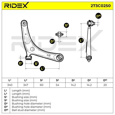 Querlenker RIDEX 273C0250 273C0250 - foto 7